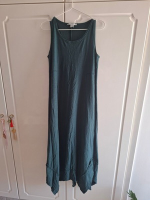Attrattivo asymmetrical dress 100% cotton dark green like new, M/L
