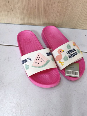 Cubanitas girls' slippers new, white and pink, size 31