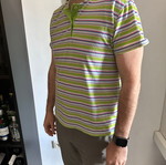 Striped T-shirt with buttons used, green/white, size M/L