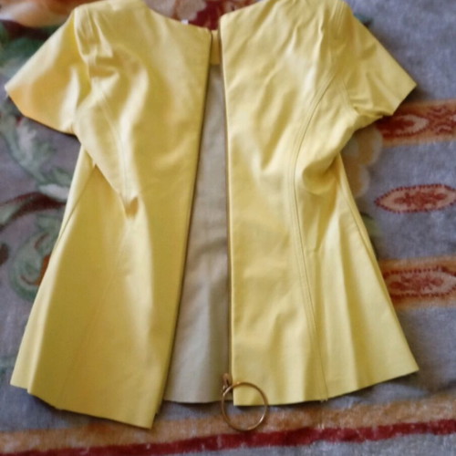 Manolo leather blouse like new, yellow, size L