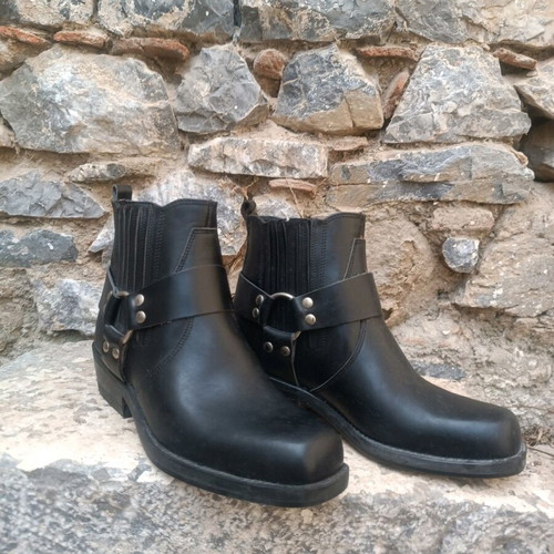 Vintage biker boots Commanchero Original new, black leather, size 40