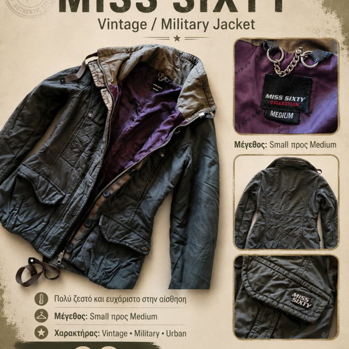 Miss Sixty Vintage Military Jacket used, warm, size S–M