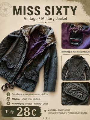 Miss Sixty Vintage Military Jacket used, warm, size S–M