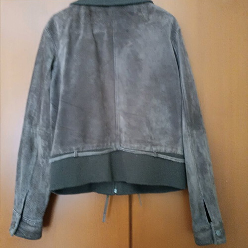 Lussile brown suede leather jacket used, women's size M