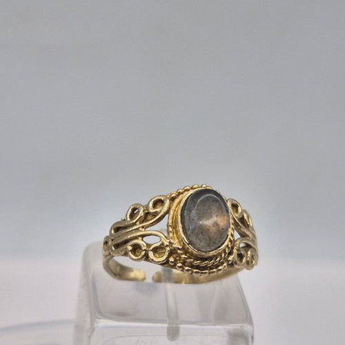 Labradorite crystal brass adjustable ring new