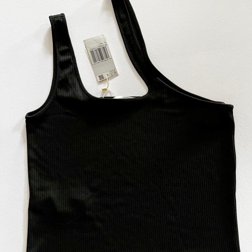 Mango black top with asymmetric straps new, size XL