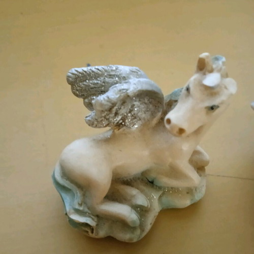 Vintage plaster decorative items used, pack of 3 Pegasus dolphin bird