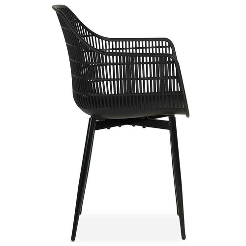 Hadi set of 4 polypropylene black armchairs like new