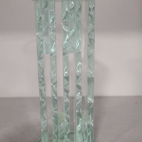 Vintage glass candle holder used