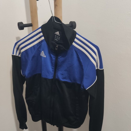 Adidas track jacket medium, black and blue