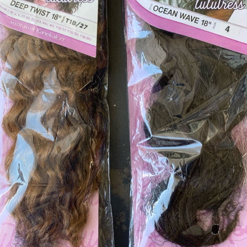 Braid new, 47cm curly, light brown and dark, 2 pieces