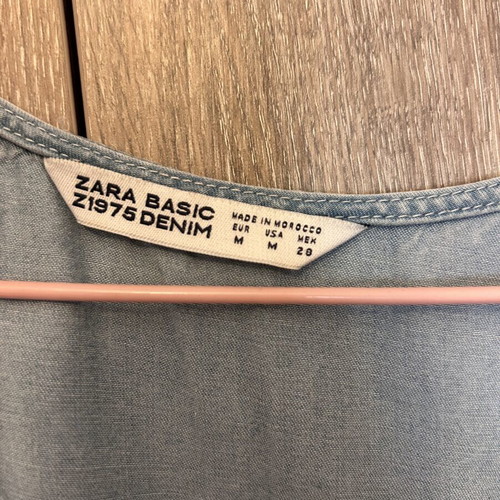 Zara sleeveless denim blouse used, longer back, size M