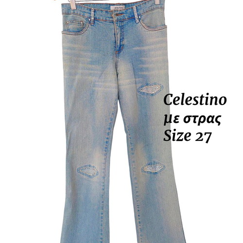 Celestino women's jeans with rhinestones size 27 used, blue