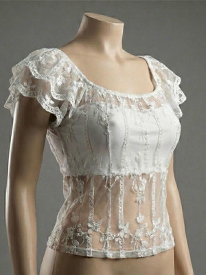 Anel blouse like new, white lace, size S