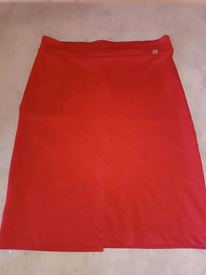 Midi skirt red used, No small, elastic without lining