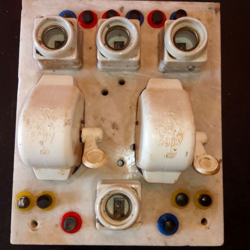 Antique Electrical Panel 1935-1950 Used, Marble, Collectible