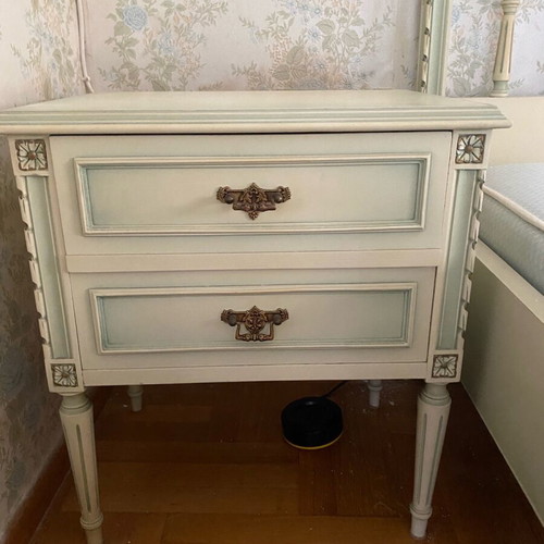 Vintage bedroom set used, double bed, nightstands, dressing table, stool