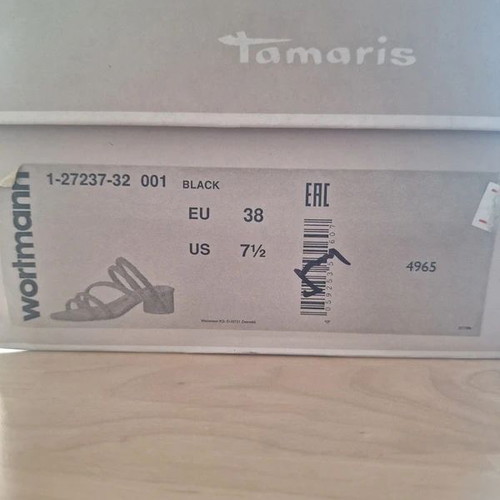 Tamaris black mules sandals like new, size 38