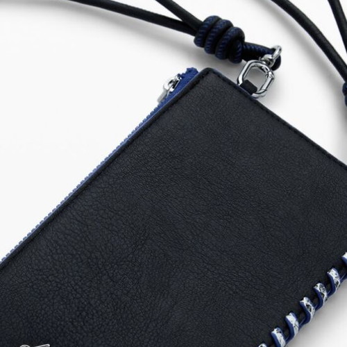 Desigual Phone Pochette like new, black and blue faux leather