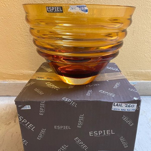 Orange crystal vase new