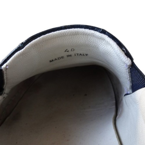 Lanvin leather skate sneakers used, navy, size 40