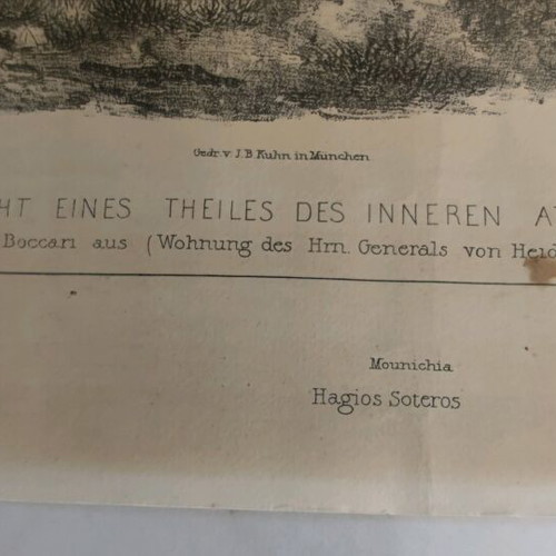 Lithograph panorama of Athens 1835 used