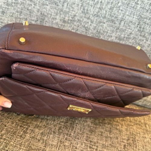 DKNY vintage leather shoulder bag used, burgundy red