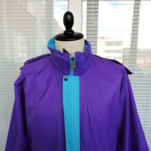 K-Way Mens Rain Jacket used, blue and purple, size M/L