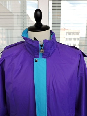 K-Way Mens Rain Jacket used, blue and purple, size M/L