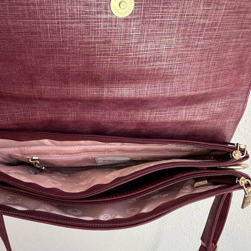 Veta bag Burgundy new crossbody with multiple compartments