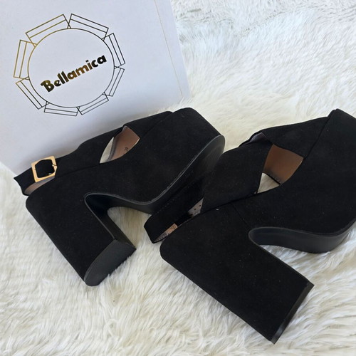 Bellamica platform sandals size 39 black suede new