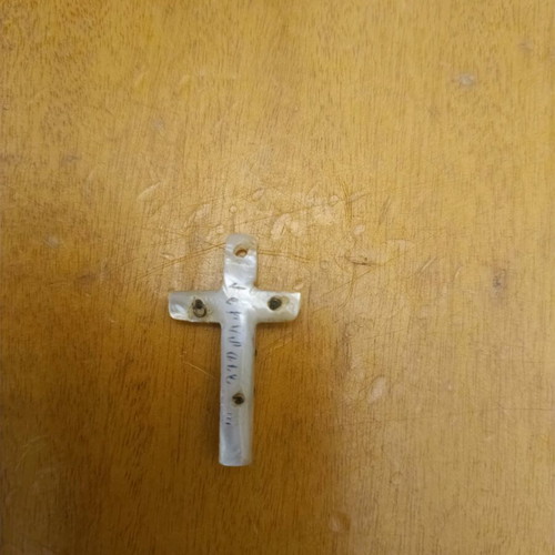 Jerusalem cross used with mother-of-pearl base and metal crucifix