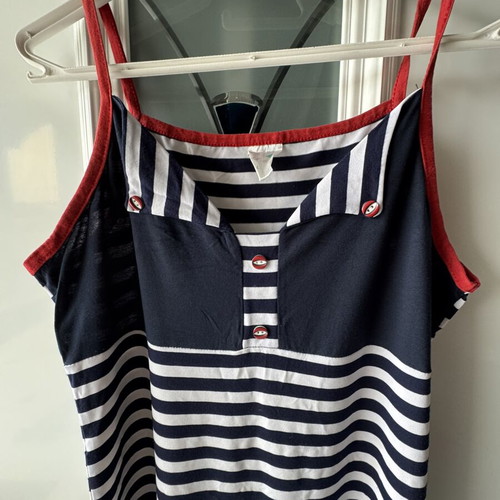 Blouson dress like new, size L, white and blue