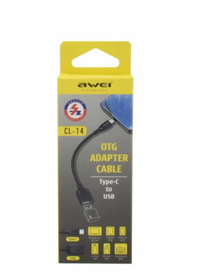Awei CL-14 OTG USB Type-C to USB adapter black new