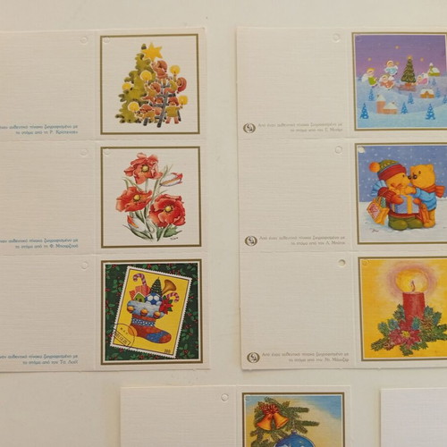 Commemorative greeting cards like new, set of 21, original mouth paintings