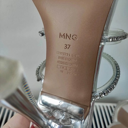 Mango sandals new with rhinestone straps and stiletto heel size 37