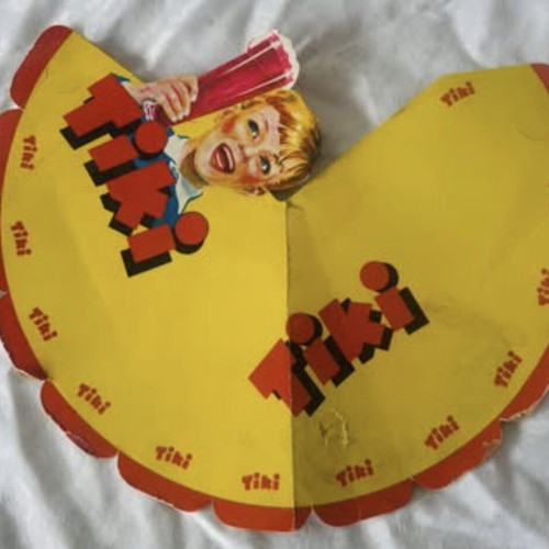 Vintage TIKI Promotional Hat Fan Used, Collectible Paper Brim 1950s-1970s