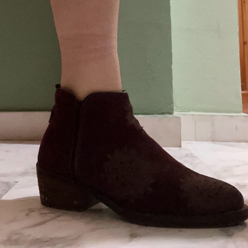 Alpe ankle boots used, genuine leather, bordeaux