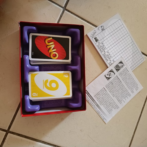 Uno card game with signs of use