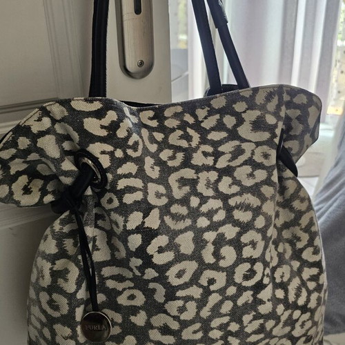 Furla shoulder bag, grey and beige