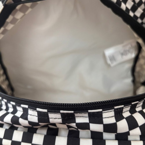 Jansport black and white checkerboard backpack with laptop compartment