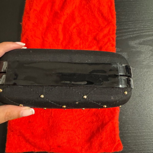 Haralas vintage clutch bag used, black with gold details