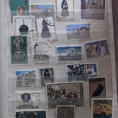 Stamps collection in album, 11 sheets