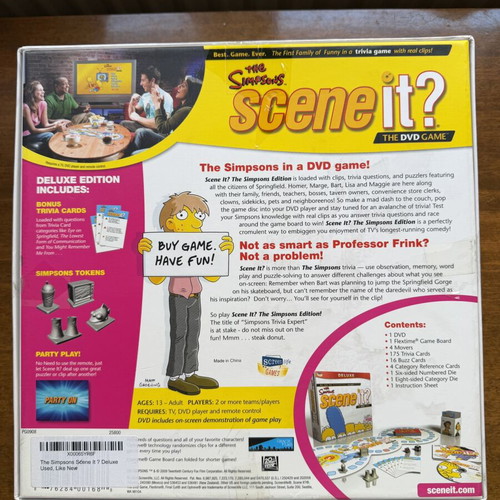 Scene It The Simpsons Deluxe DVD Game like new