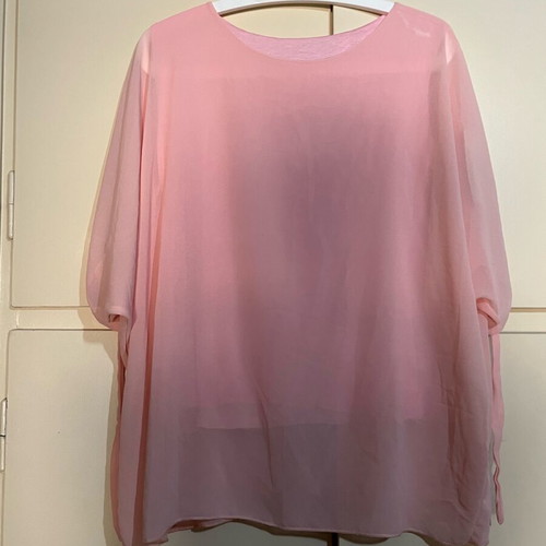 New World pink blouse one size new with drawstrings on sleeves