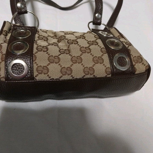 Handbag used, brown and silver