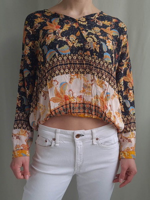 Desigual women's floral balloon blouse size M like new