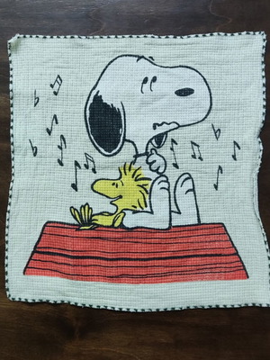 Snoopy χειροποίητο κέντημα τοίχου vintage μεταχειρισμένο 32 εκ
