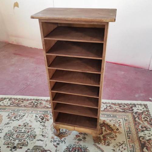Wooden shoe rack used, open, 1950s vintage