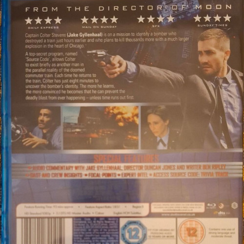 Source Code Blu-Ray like new, no Greek subtitles, English subtitles